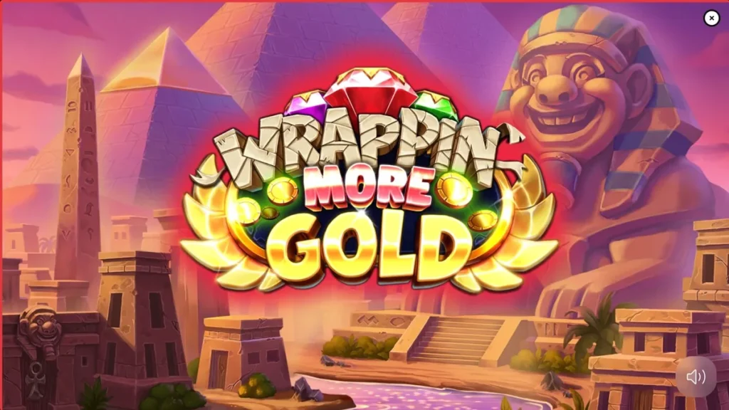 Múmia amigável em um cenário de Egito Antigo vibrante no slot Wrappin’ More Gold