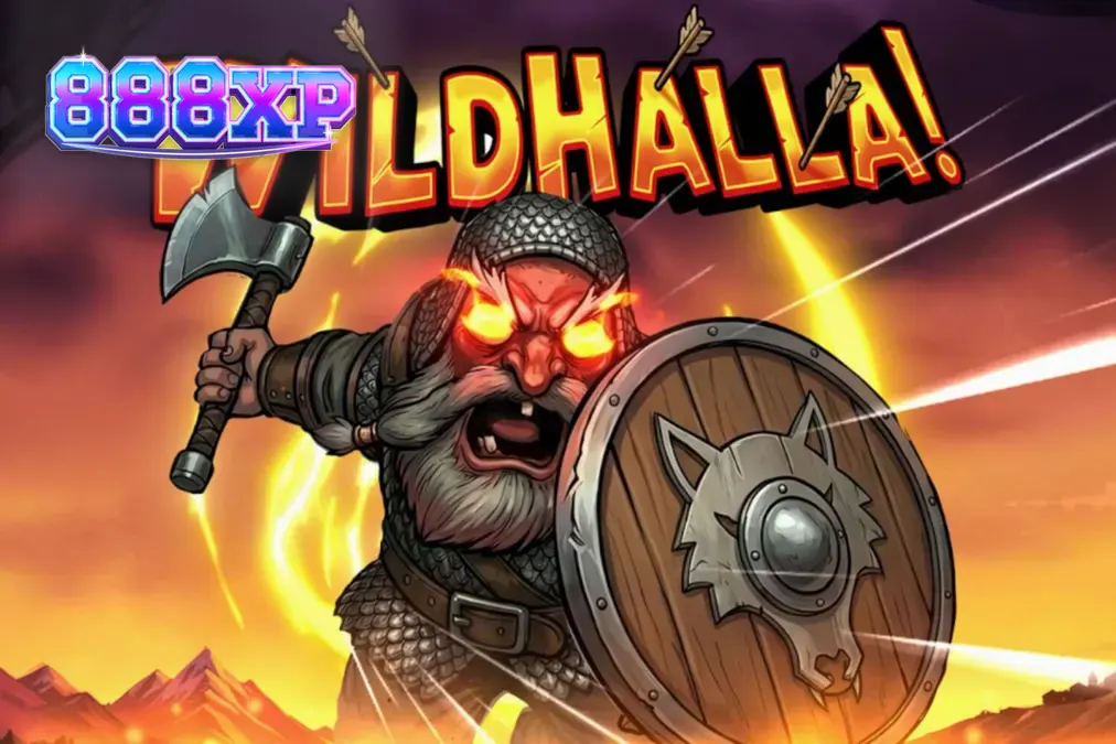 Cena de batalha viking no slot Wildhalla